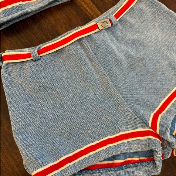 Vintage Jantzen Blue and White Knit Two Piece Swim Suit - Picture 12 of 12